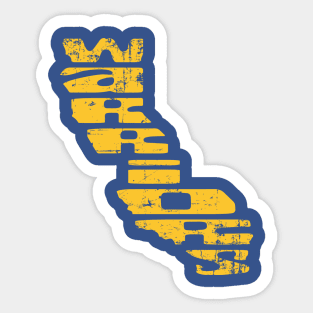 Golden State Warriors Vintage Logo California Outline Distressed Sticker